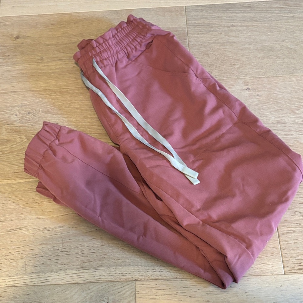 Figs Mauve Pink Track Pants with Drawstring